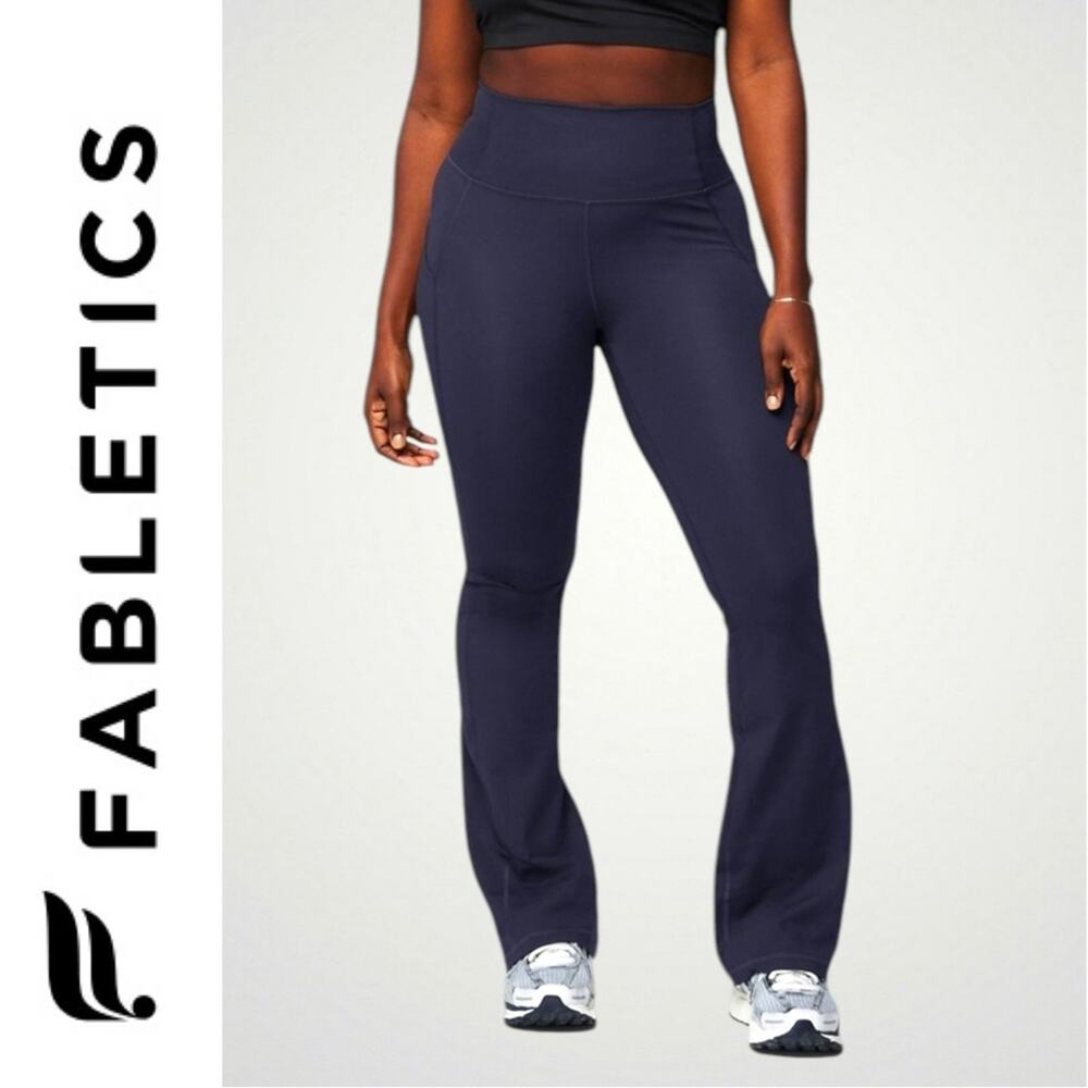 Fabletics NEW Oasis Pureluxe High Waisted Kick Flare Blue 1X